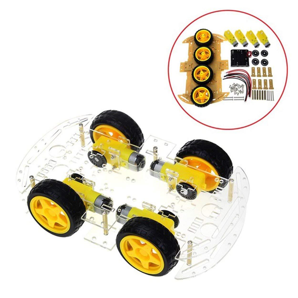 4 wheeled Car chassis with motors and wheels